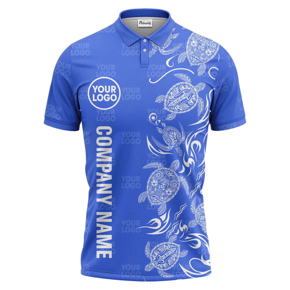 tribal sea turtle swirl black white artwork polo shirt for beach days