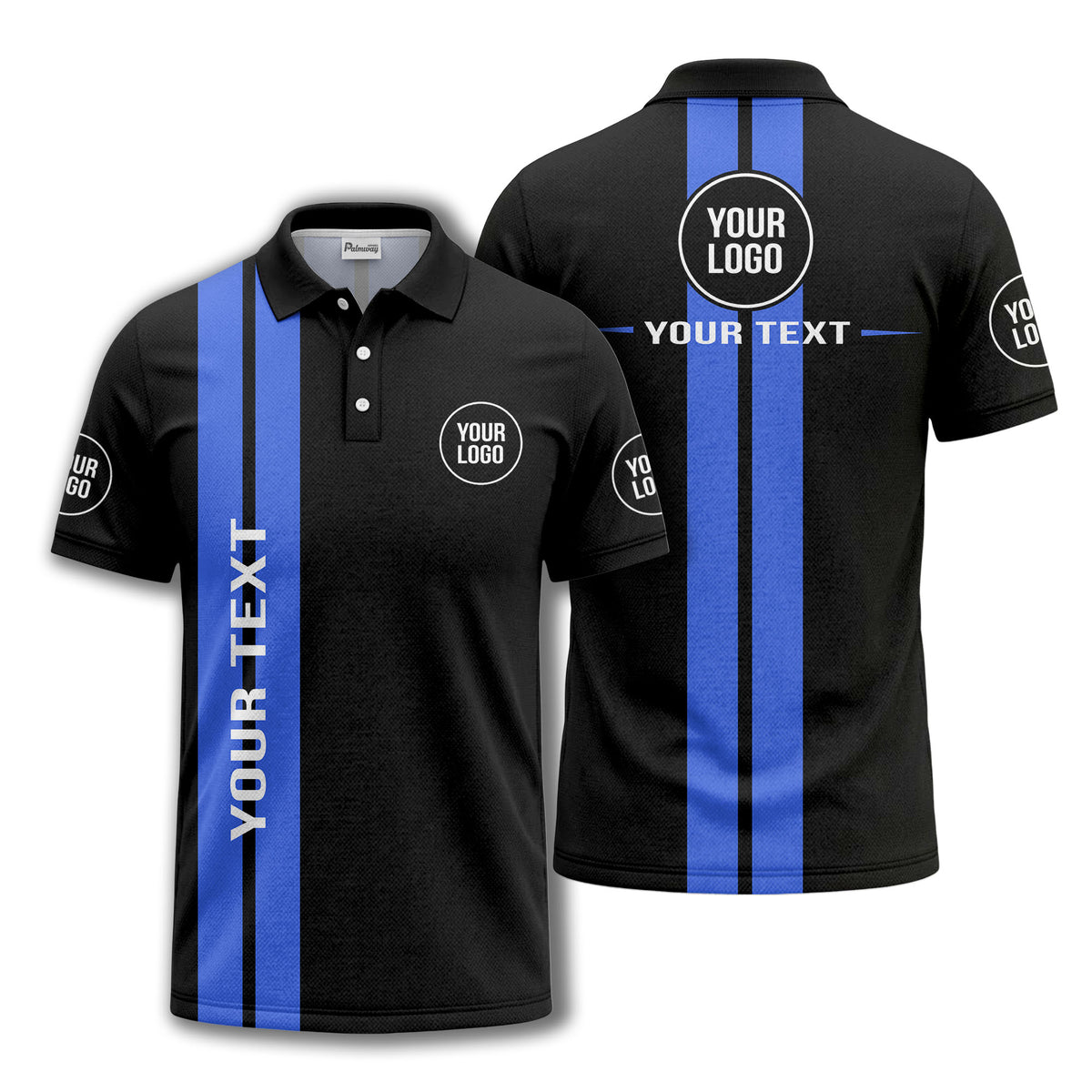 vertical stripe logo custom text polo shirt for modern professionals