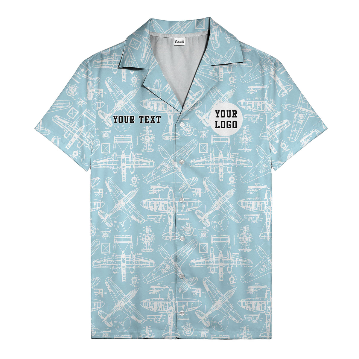 vintage airplane blueprint sketches propeller engine hawaiian shirt