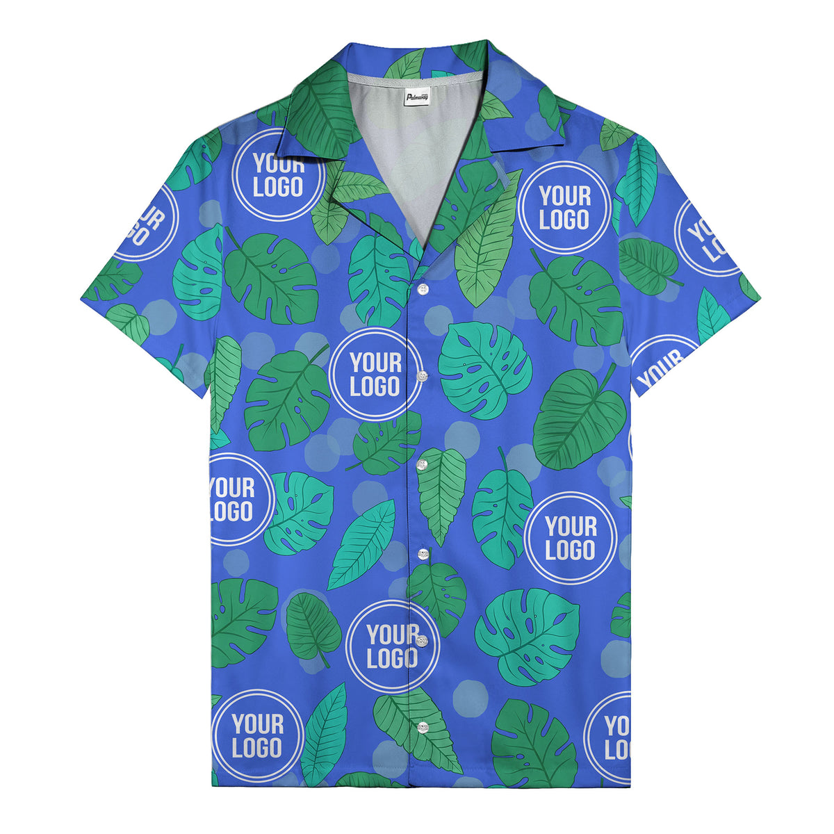 watercolor monstera leaf repeat & signature logo hawaiian shirt
