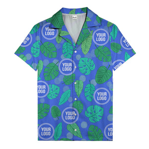 watercolor monstera leaf repeat & signature logo hawaiian shirt
