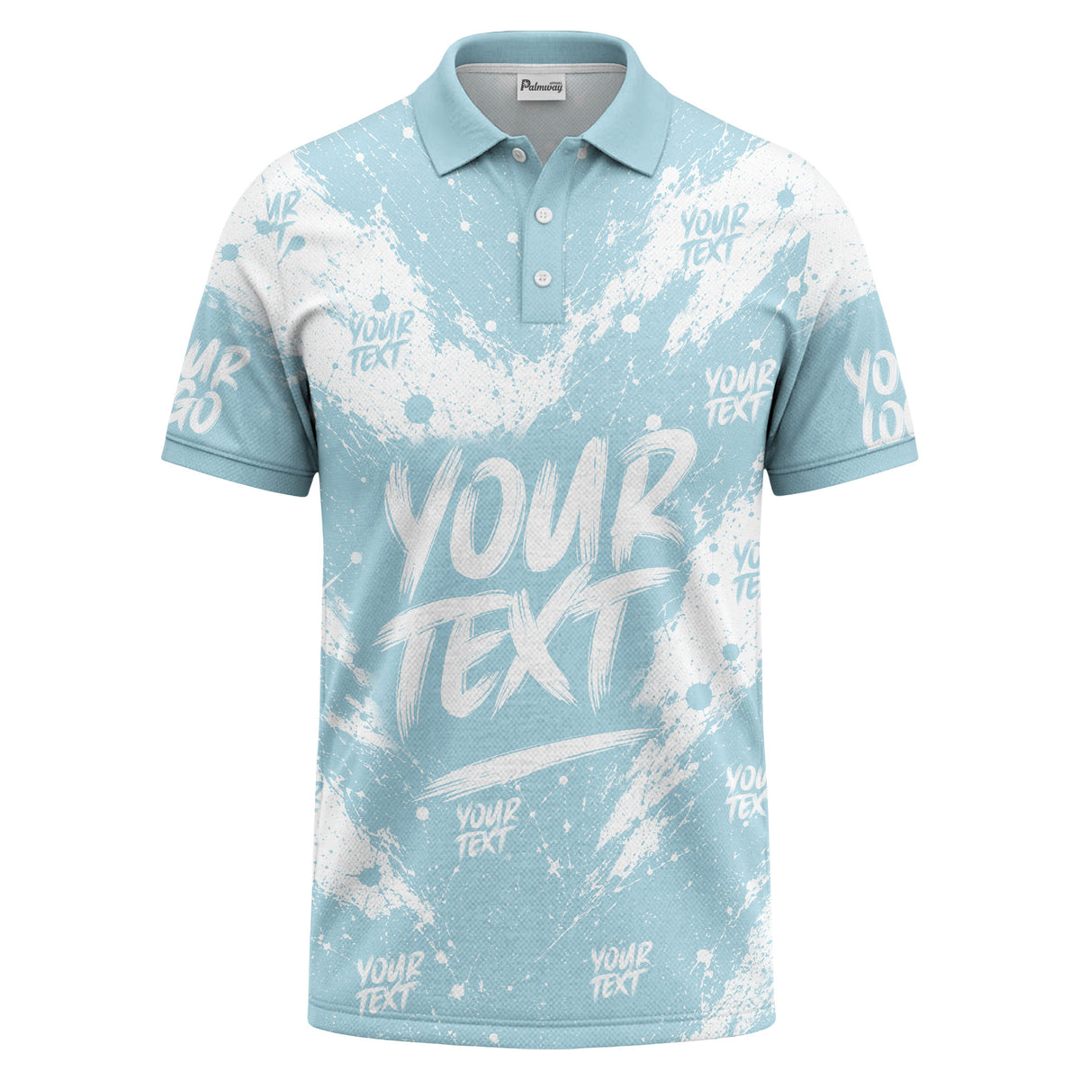 abstract splatter paint with customizable text artistic polo shirt