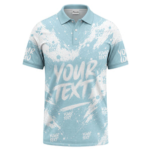 abstract splatter paint with customizable text artistic polo shirt