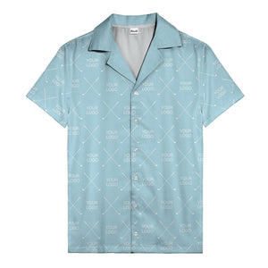 crossed golf clubs logo repeat pattern hawaiian shirt for men