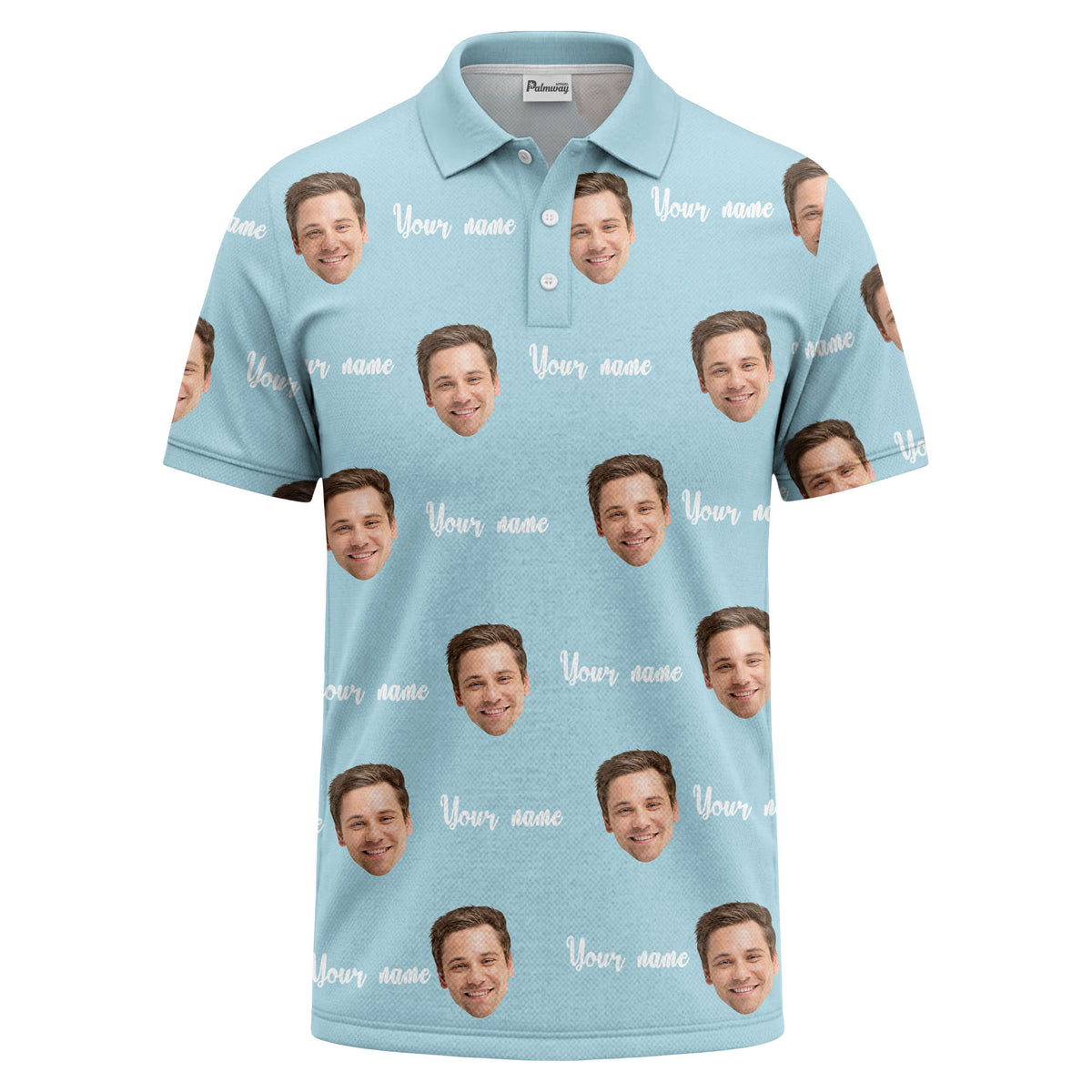 custom face portrait repeat polo shirt