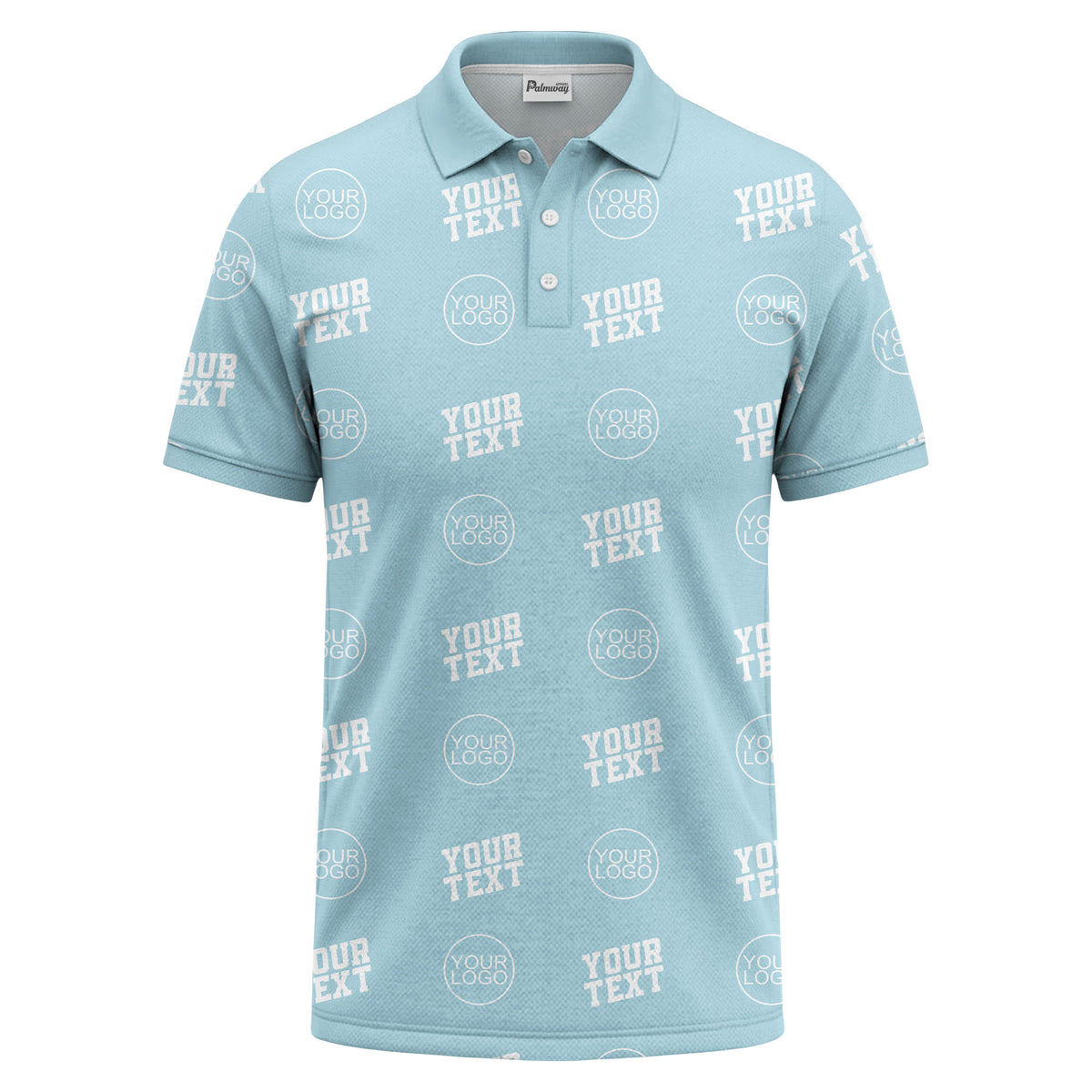 custom logo & text repeat pattern personalized polo shirt