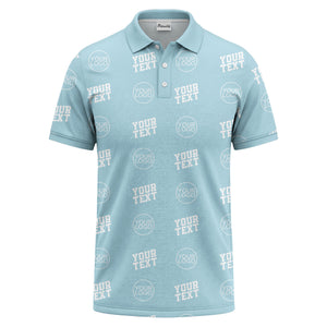 custom logo & text repeat pattern personalized polo shirt