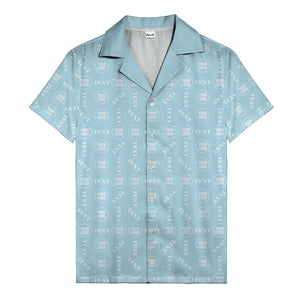 custom text & logo repeat pattern hawaiian shirt