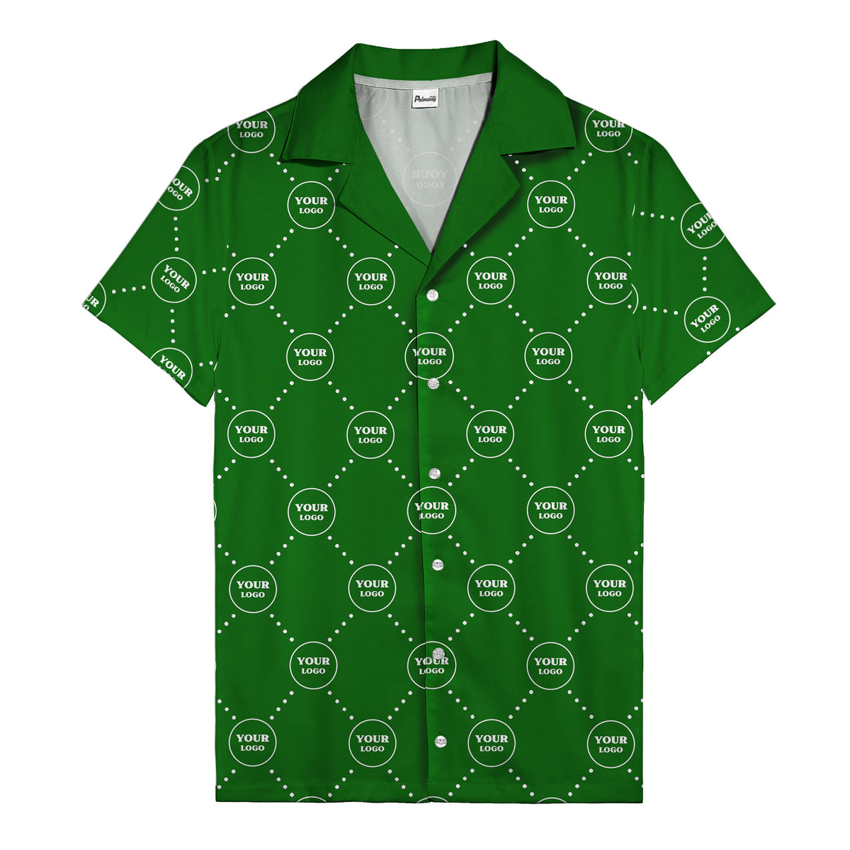 customizable logo circles and dotted lines monochrome hawaiian shirt