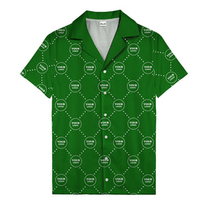 customizable logo circles and dotted lines monochrome hawaiian shirt