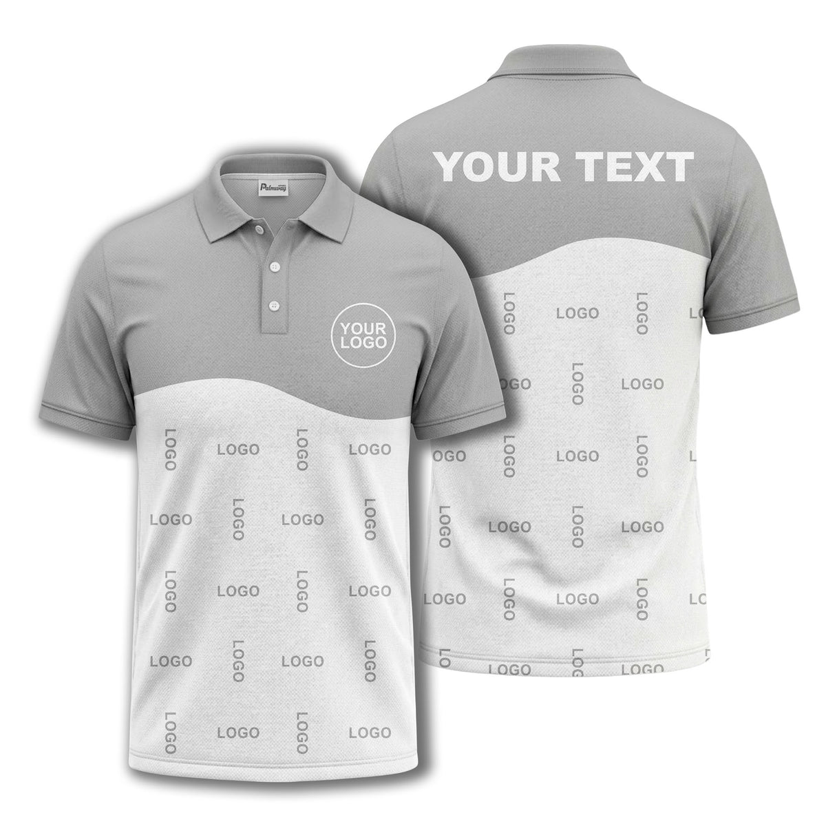 customizable monochrome logo repeat graphic polo shirt for professionals