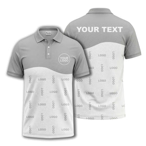 customizable monochrome logo repeat graphic polo shirt for professionals