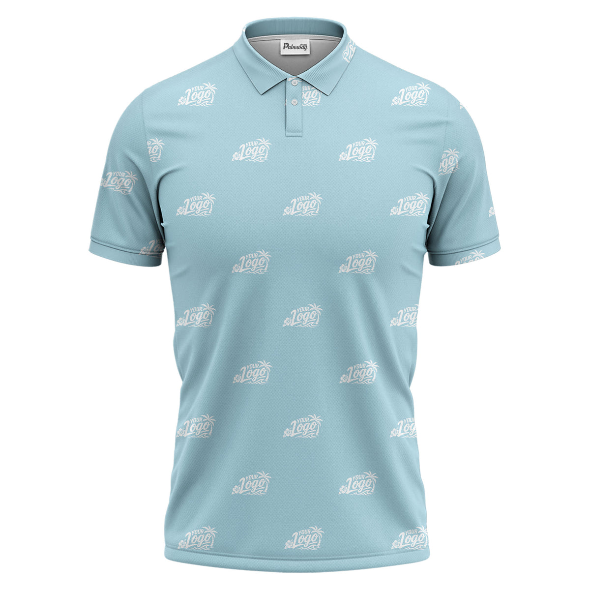 your logo repeat pattern black customizable professional polo shirt