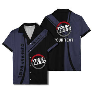 diagonal stripe custom logo company name hawaiian shirt for teams