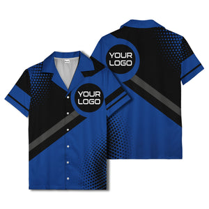 diagonal stripe logo modern hawaiian shirt