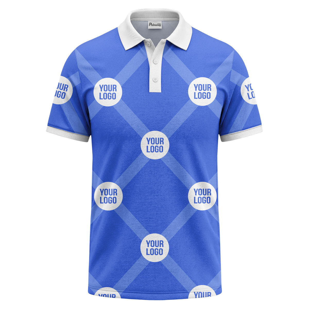 diagonal stripes & repeating custom logo polo shirt for men