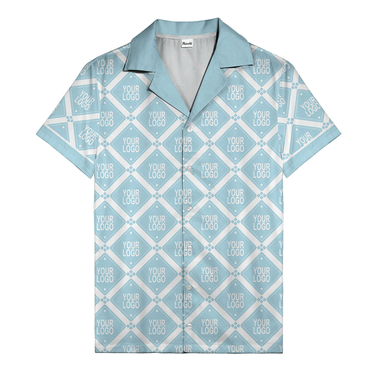 diamond repeat logo geometric hawaiian shirt for men