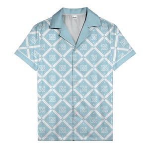 diamond repeat logo geometric hawaiian shirt for men