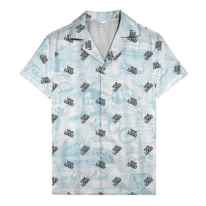 eiffel tower colosseum coffee sketch vintage travel hawaiian shirt
