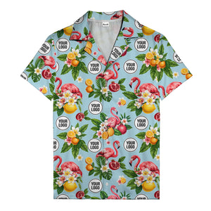 flamingo & pomegranate paradise hawaiian shirt for men
