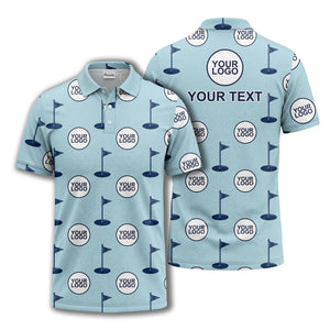 golf flag logo repeat pattern country club golf polo shirt
