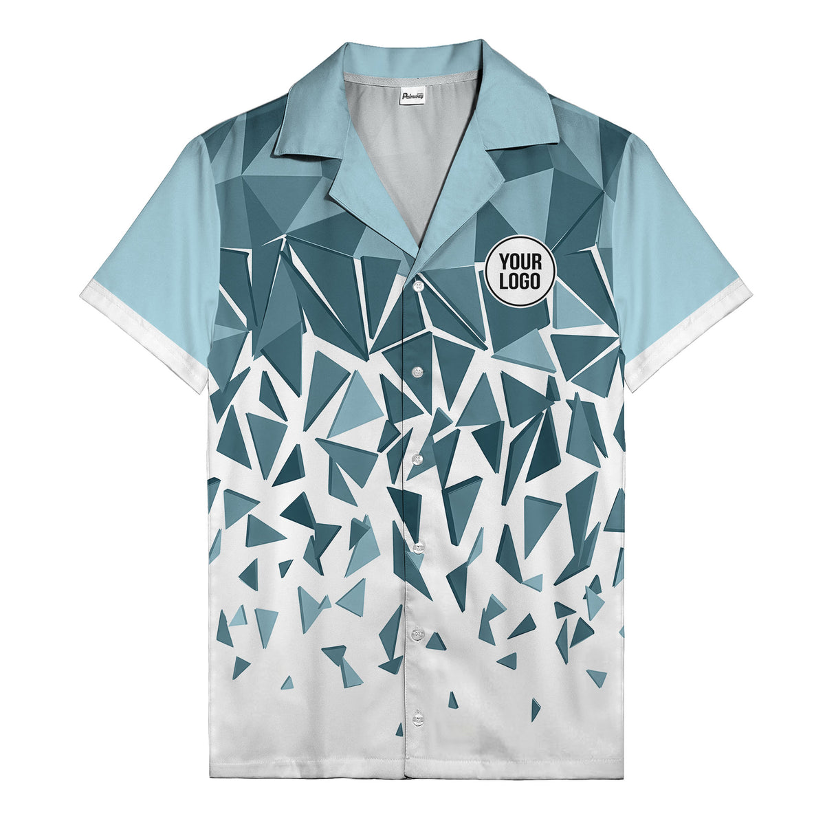 modern abstract triangular geometric hawaiian shirt for men