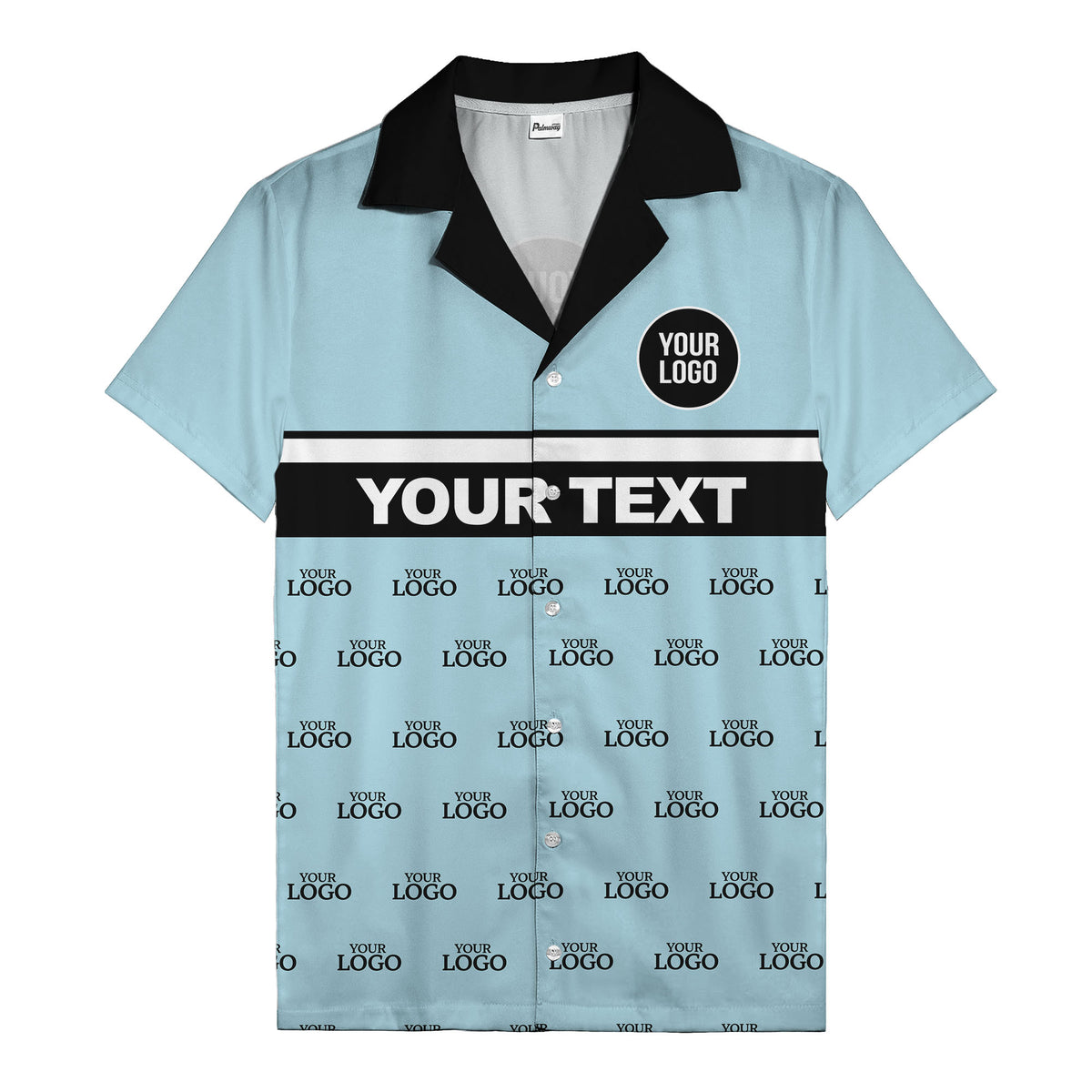 personalized logo & text striped hawaiian shirt for teams