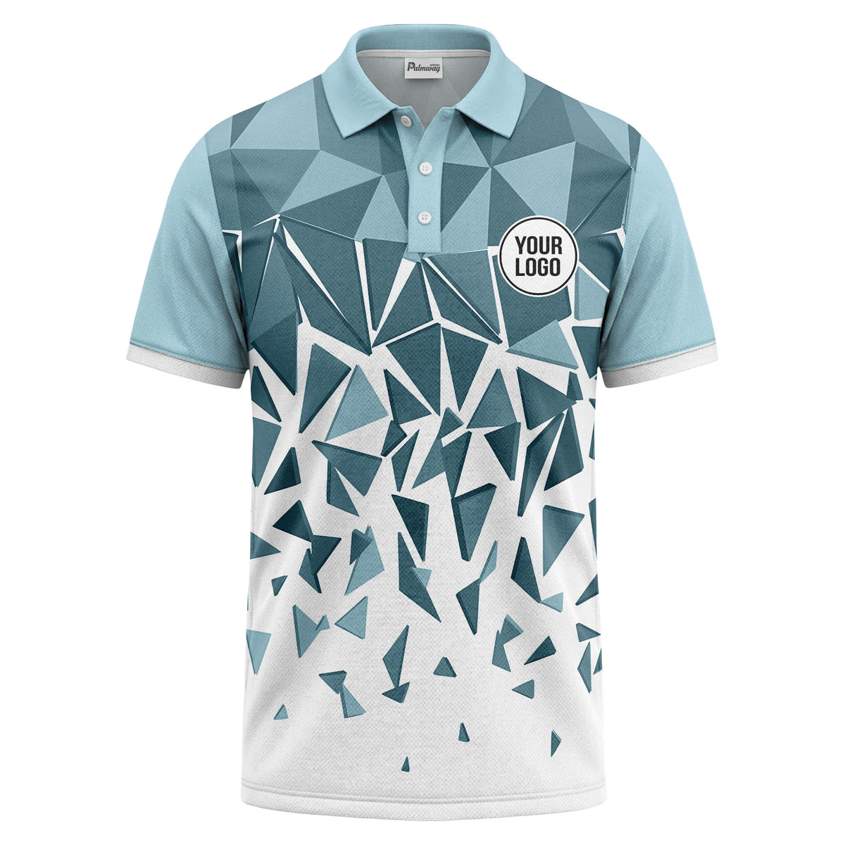 sharp monochrome geometric triangles polo shirt