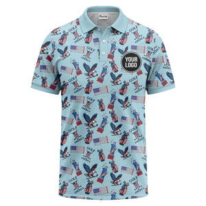 statue of liberty eagles golf clubs polo shirt