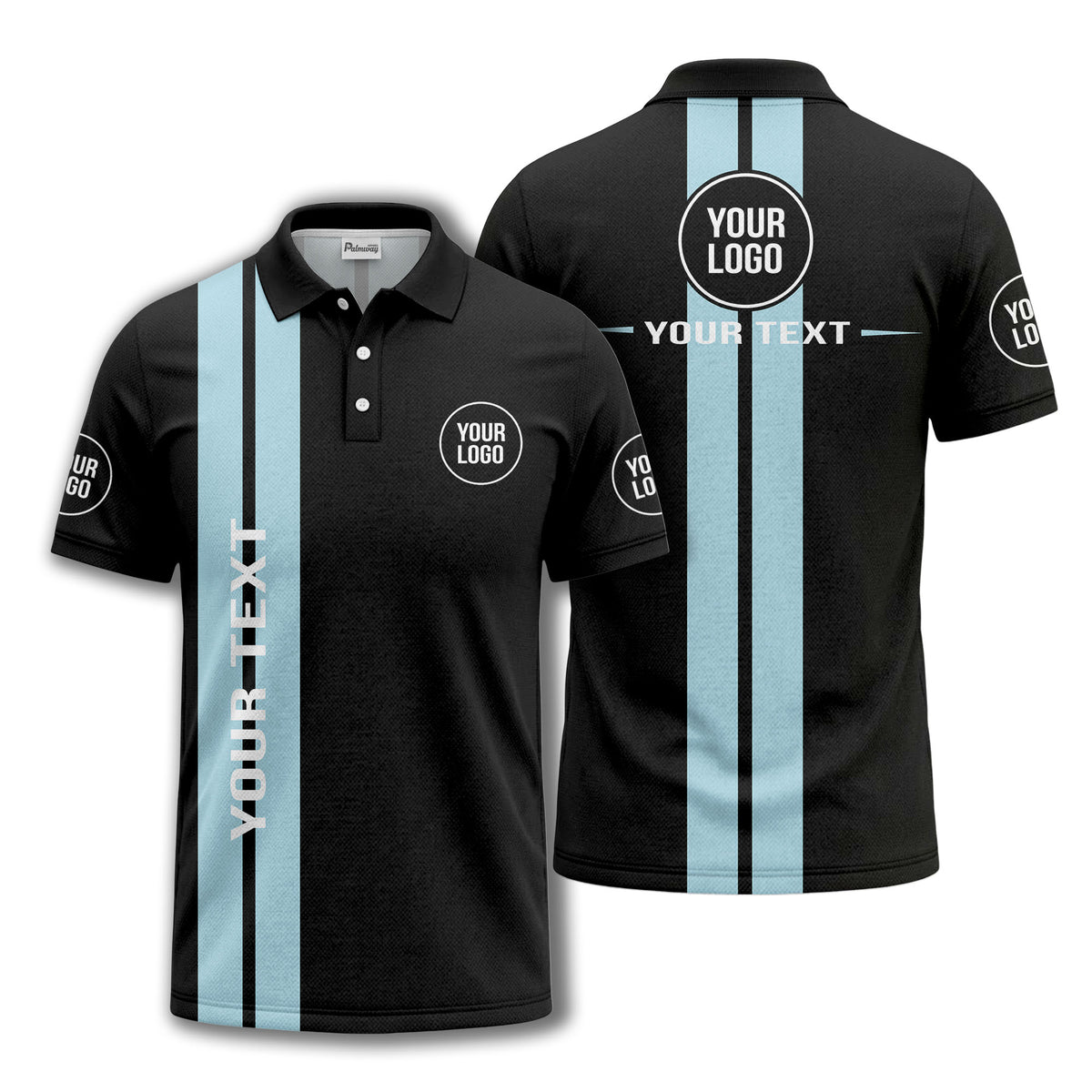 vertical stripe logo custom text polo shirt for modern professionals