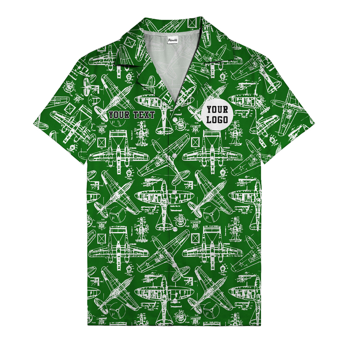 vintage airplane blueprint sketches propeller engine hawaiian shirt