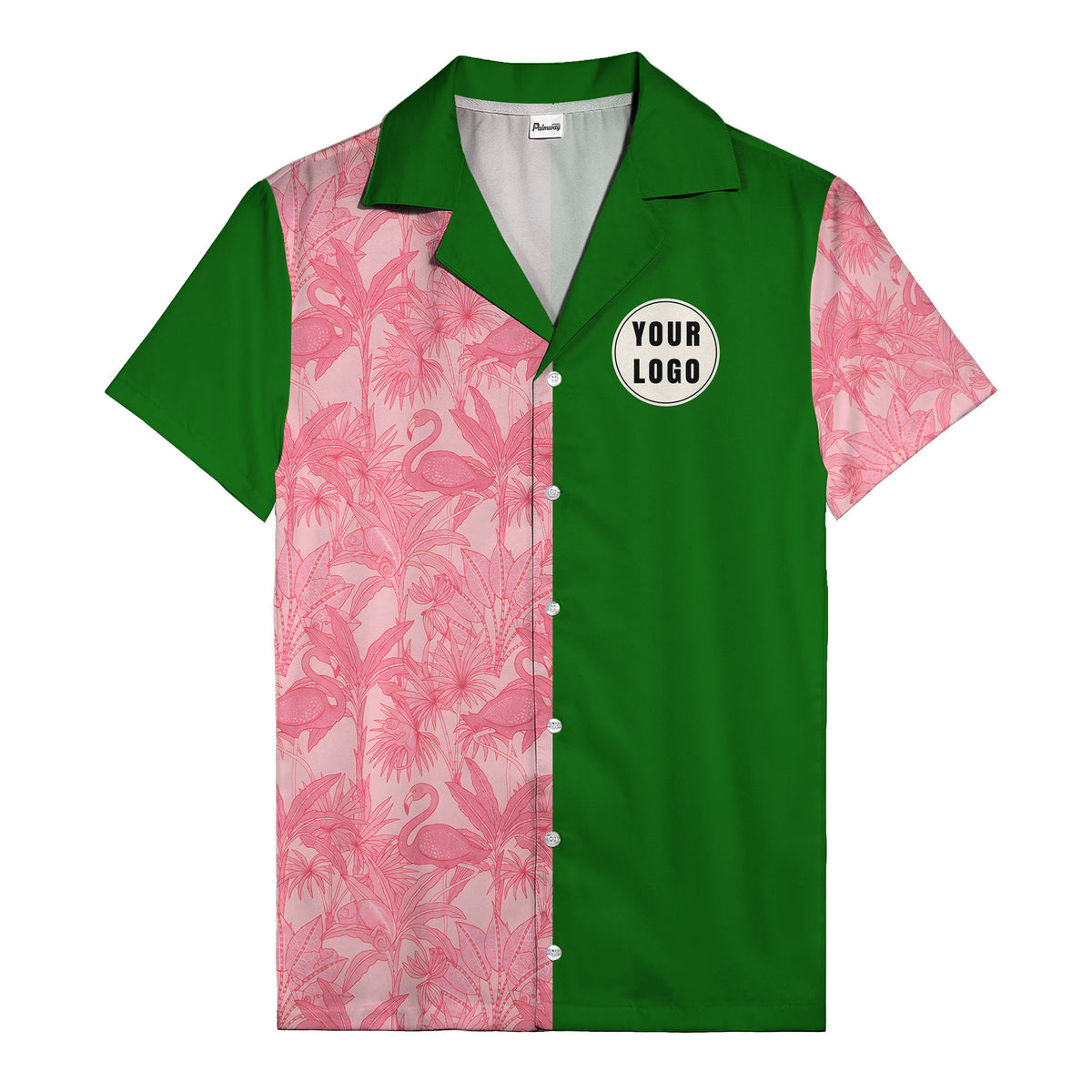 watercolor flamingo pineapple leaf repeat hawaiian shirt for men