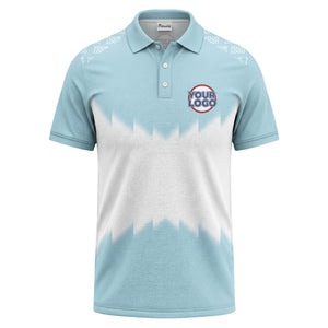 zigzag gradient custom logo polo shirt for men