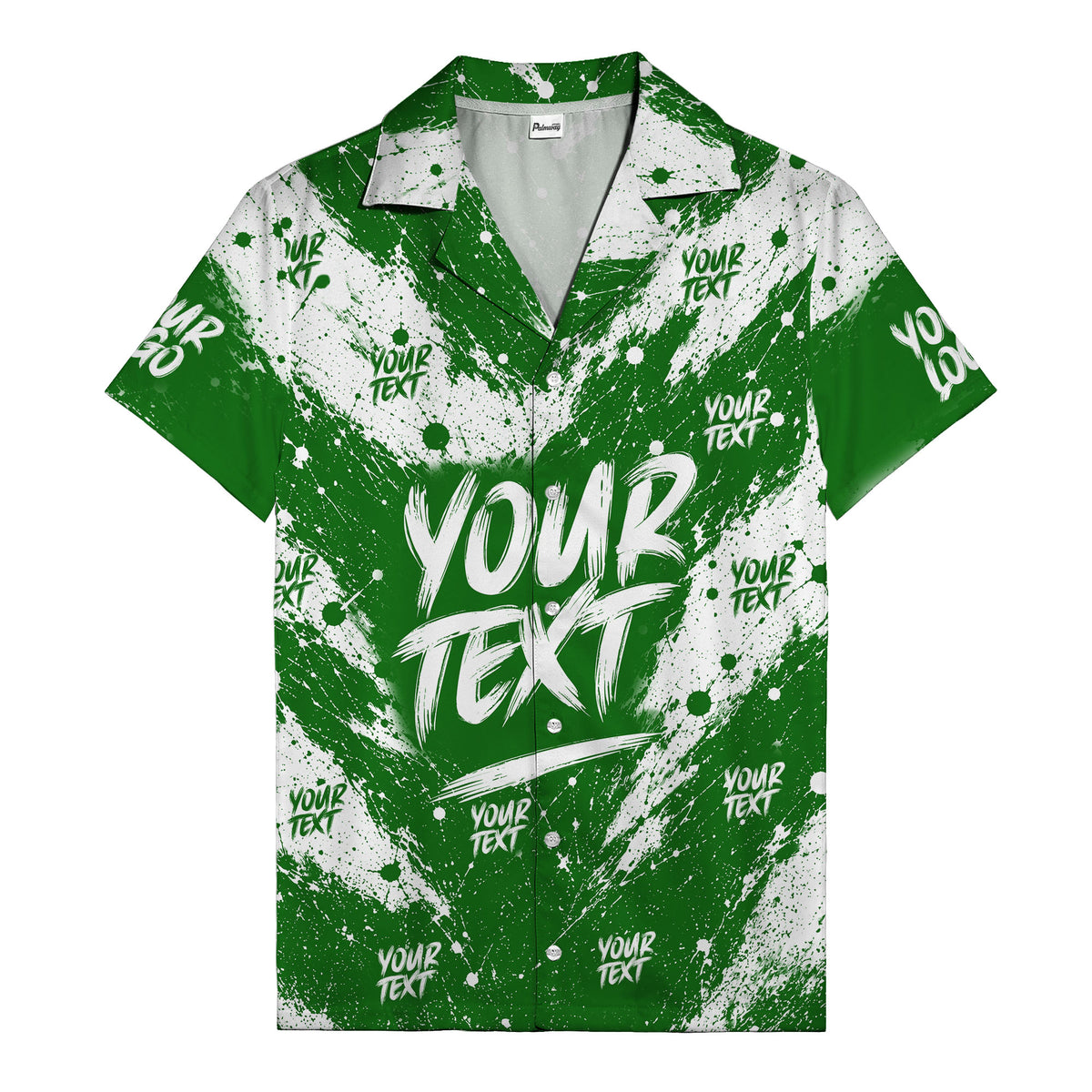 abstract splatter paint custom text hawaiian shirt with your text