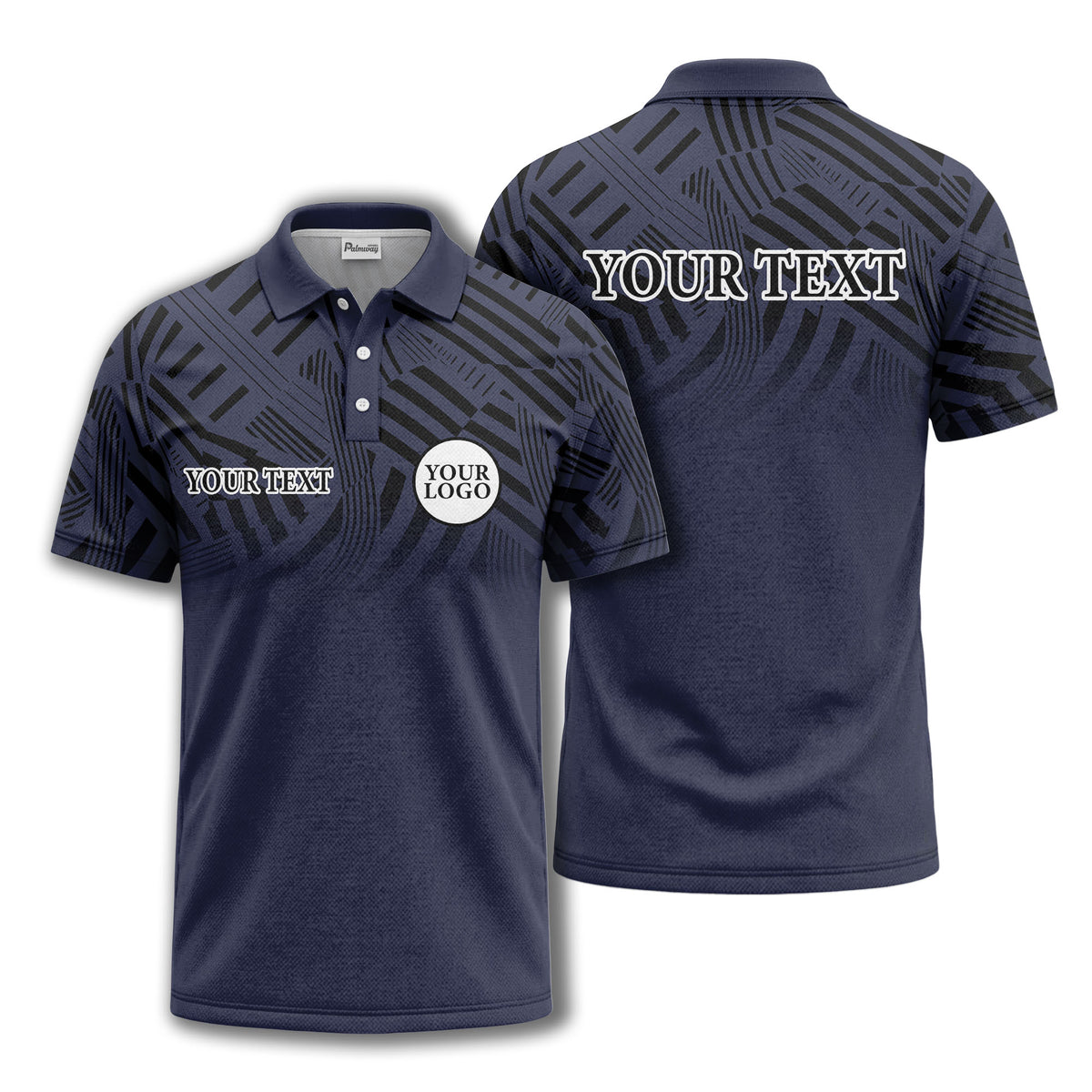 bold geometric stripes customizable polo shirt for men