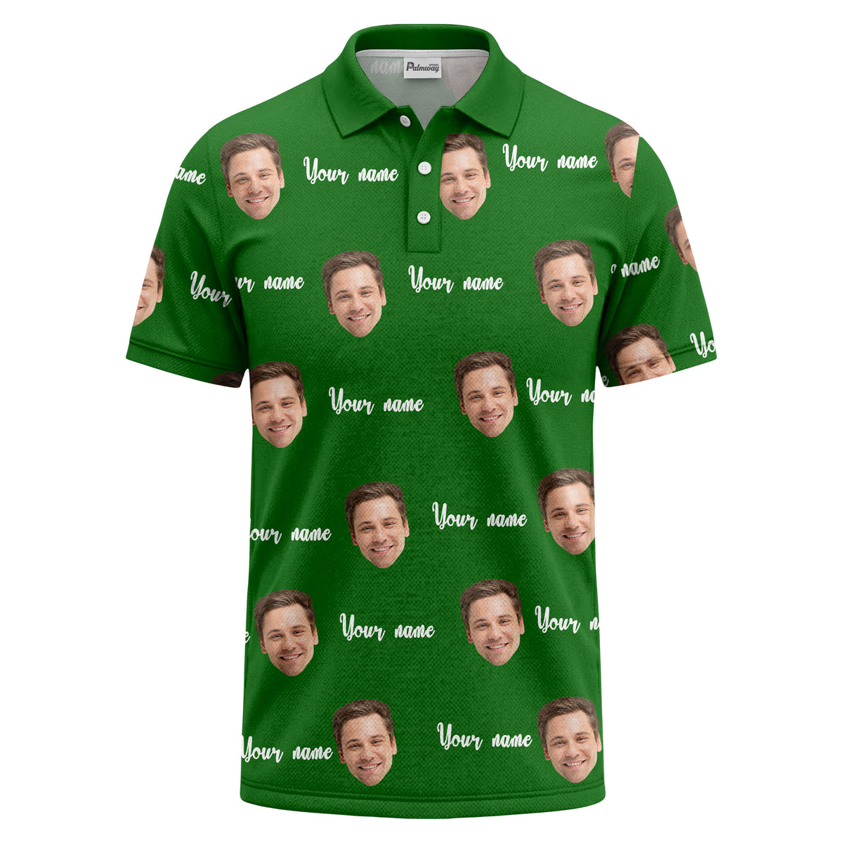 custom face portrait repeat polo shirt