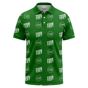 custom logo & text repeat pattern personalized polo shirt