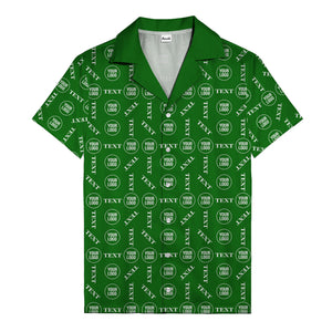 custom text & logo repeat pattern hawaiian shirt