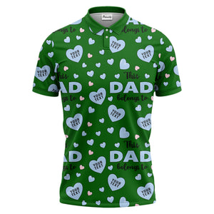 customizable hearts & text father's day all over print polo shirt for men