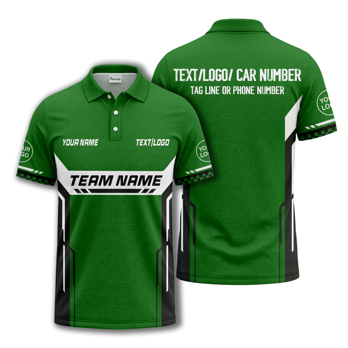 customizable team name geometric stripes polo shirt for men