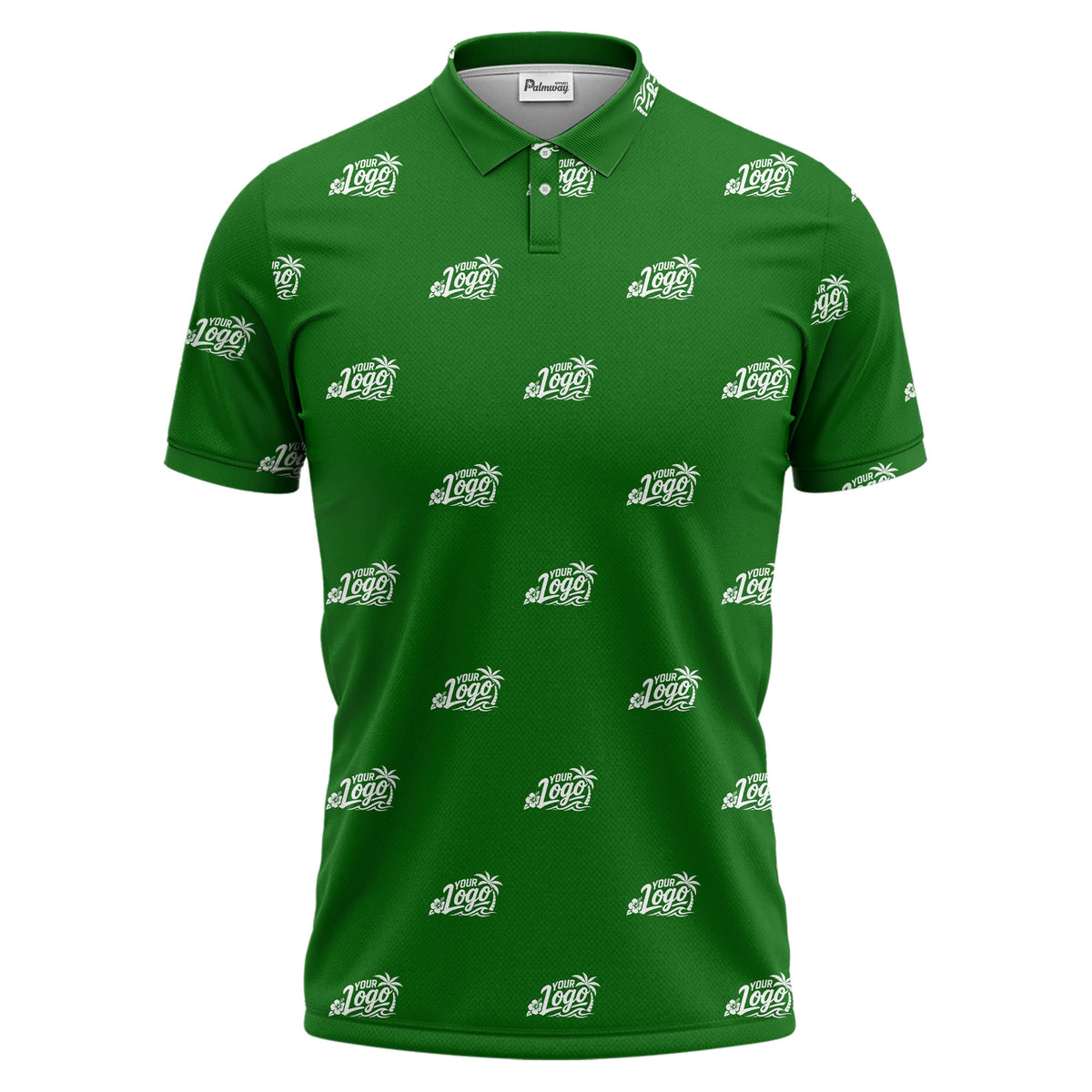 your logo repeat pattern black customizable professional polo shirt