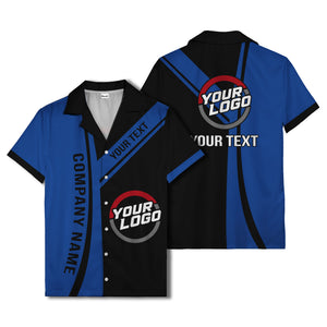 diagonal stripe custom logo company name hawaiian shirt for teams