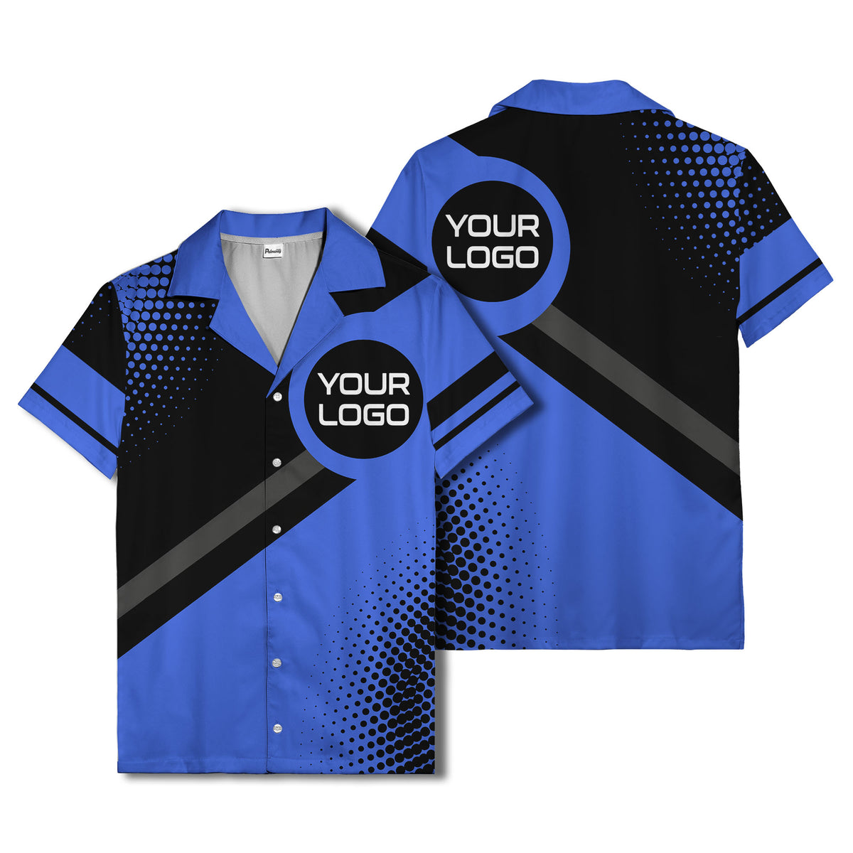 diagonal stripe logo modern hawaiian shirt