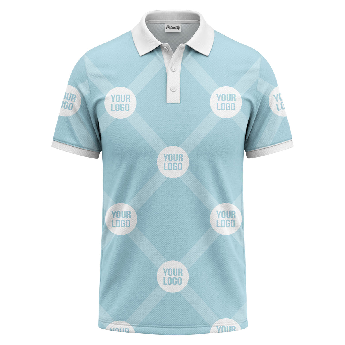 diagonal stripes & repeating custom logo polo shirt for men
