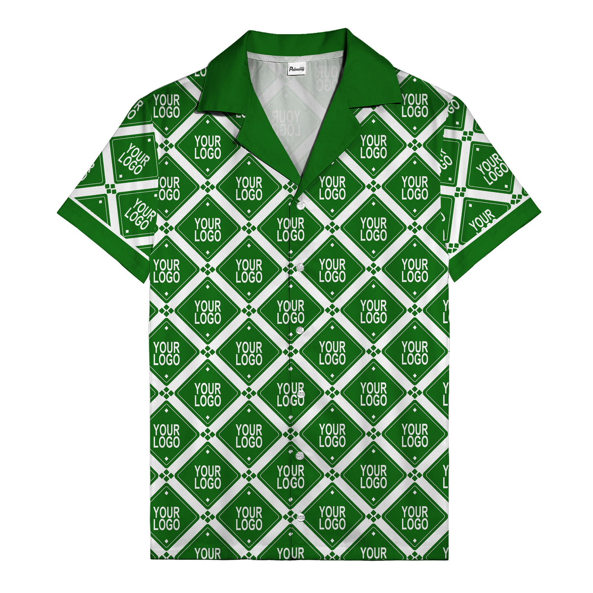 diamond repeat logo geometric hawaiian shirt for men
