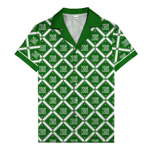diamond repeat logo geometric hawaiian shirt for men