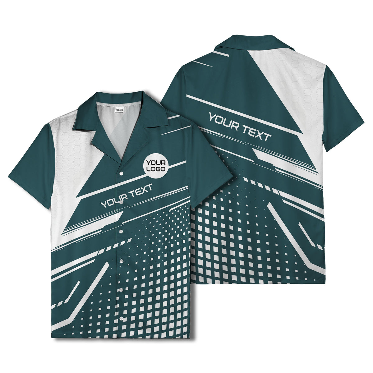 hexagon grid diagonal stripe geometric hawaiian shirt for men