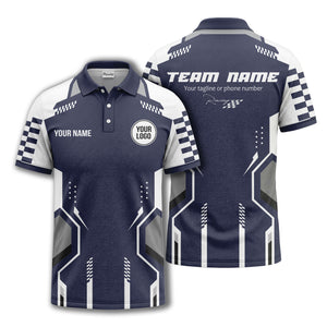 hexagonal checkerboard dots & lines modern geometric polo shirt