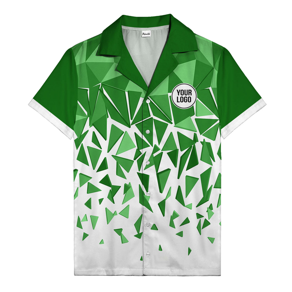 modern abstract triangular geometric hawaiian shirt for men