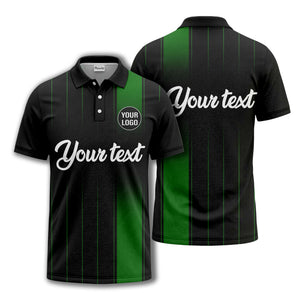 monochrome gradient vertical stripes with custom logo text polo shirt